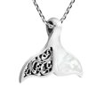 thumbnail image 3 of Ethereal Whale Tail White Mother of Pearl Inlay Sterling Silver Necklace, 3 of 7