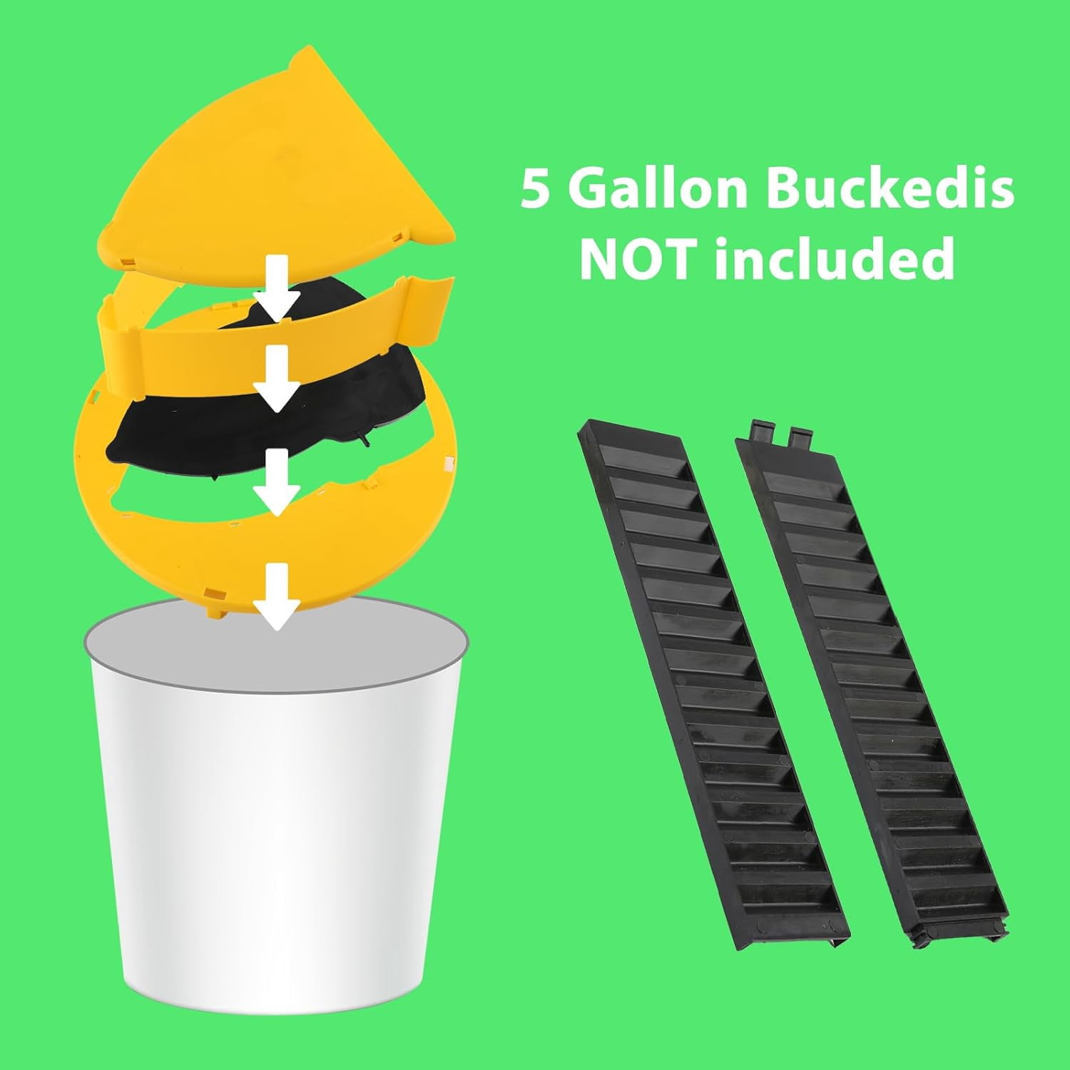 Mouse Trap Bucket- 5 Gallon Bucket Lid Mouse Rat Trap 4 Pack - Automatic Reset Flip and Slide Mouse Trap - Humane Mouse Rat Traps for Indoor Outdoor Use - Reusable Mouse Trap