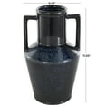 thumbnail image 3 of DecMode 11" Ombre Textured Dark Blue Ceramic Vase with Rectangular Handles, 3 of 9