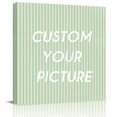 thumbnail image 2 of Sage Green Striped Wall Art Painting on Canvas, Modern Simple Farmhouse Beige Canvas Art Home Prints Wall Art Framed Modern Artwork for Living Room Bedroom Wall Decor 16x16in, 2 of 9