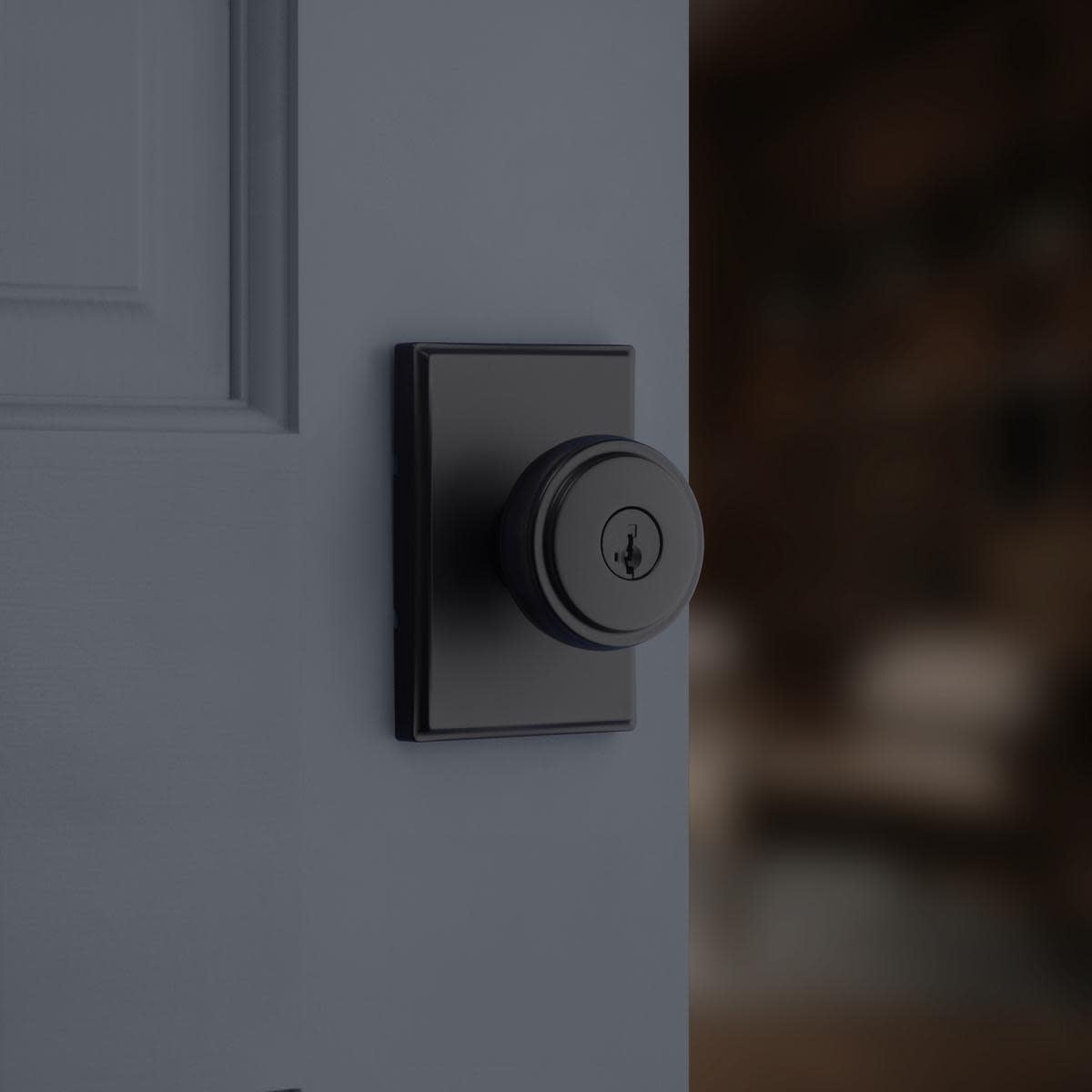 Kwikset 740SOKTRCT-514S Sora Single Cylinder Keyed Entry Door Knob Set - Black