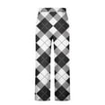 thumbnail image 5 of qolati Men's Plaid Pajamas Pants Elastic Waist Drawstring Cotton Linen Casual Lounge Pjs Trousers Casual Breathable Wide Leg Beach Pants with Pockets, 5 of 5