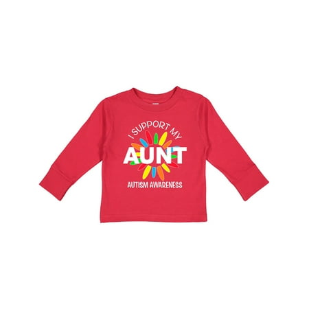 

Inktastic I Support My Aunt Autism Awareness Gift Toddler Boy or Toddler Girl Long Sleeve T-Shirt