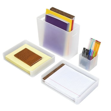 Sorbus Desk Organizer Set for Office Supplies & Home Accessories, Paper File Organization Box, Stackable Letter Tray, File, Pen Organizers, Great for Desktop, Workstation, Classroom, Plastic