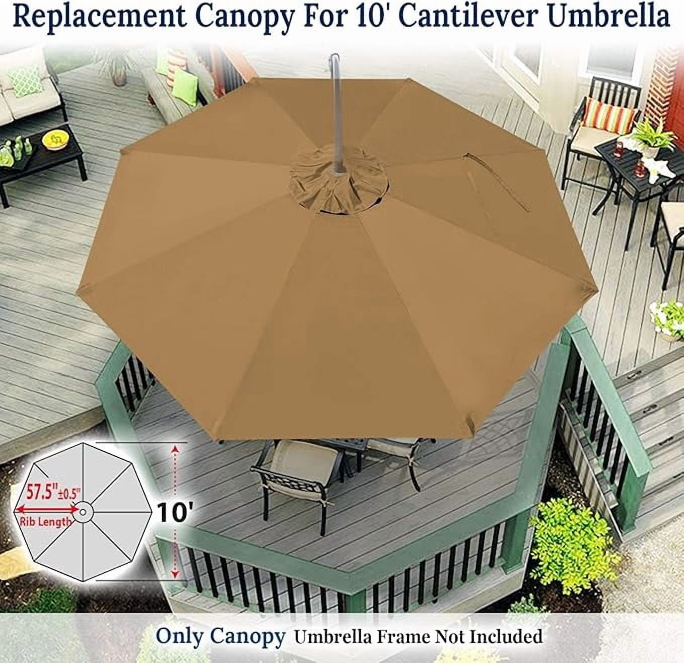 SOLAXO Replacement Umbrella Canopy for 10ft 8 ribs Cantilever Hanging Umbrella (Canopy Only)