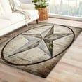 thumbnail image 1 of Texas Star Rugs for Living Room - 4x6 Rug - Texas Star Rug - Western Cowboy Area Rug - Wild West Rugs - Rustic Wood Carpet, 1 of 7