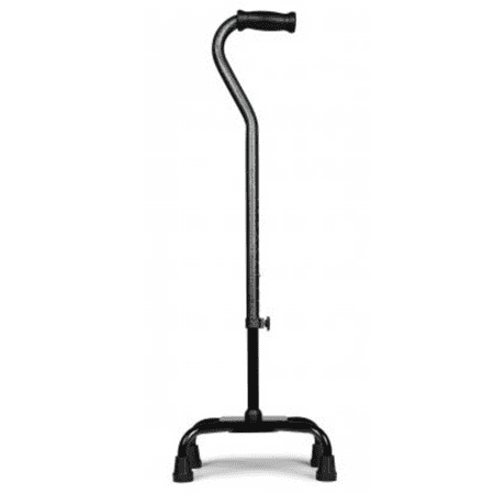 Pivit Heavy-Duty Bariatric Quad Cane | Large Base | Black Silver Vein Finish | Lightweight Double-Plated Design | Comfortable Offset Handle Slip-Resistant Rubber Feet | Greater Balance and (Best Walking Cane For Stability)