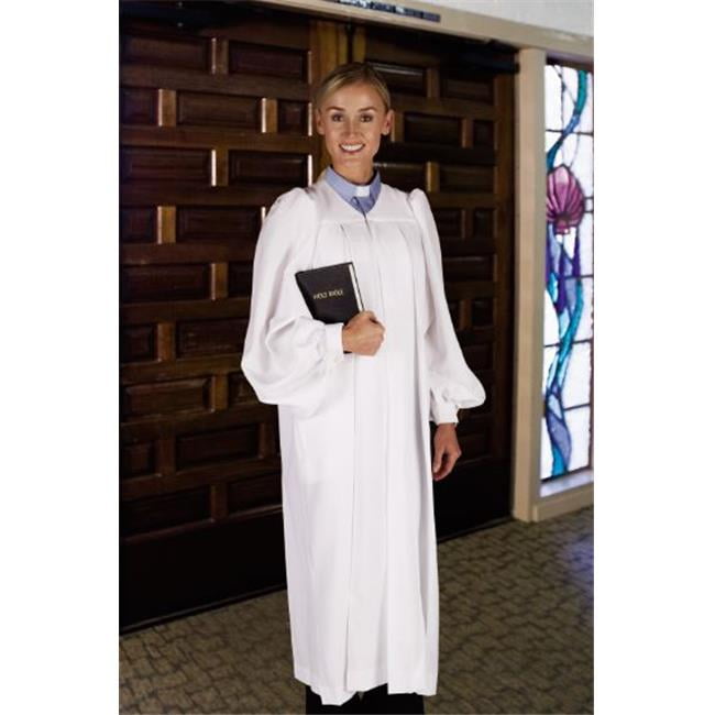 CBCS 592WHTMT Minister Robes for Mens, White MT
