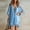 Sky Blue, variant on Morttic Women's Elegant Solid Color V-Neck Batwing Sleeve Mini Dress – Asymmetric Hem Flowing Beach Cover-Up Green,L