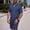 #0376-Navy, variant on Ceisia Men's Linen Blend Striped 2 Piece Outfit Short Sleeve Button Down Shirt And Casual Shorts Set Army Green XL Gift