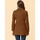 thumbnail image 4 of Abrigo Largo de Invierno Allegra K Cuello Peter Pan Doble Botonadura para Mujer Marrón Oscuro XS, 4 of 7