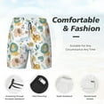 thumbnail image 2 of Kdxio Scandinavian Africa Print Men's Swim Trunks with Compression Liner 7 Inch Inseam Quick Dry Swim Shorts, 2 of 5