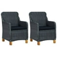 thumbnail image 2 of vidaXL 3 Piece Garden Lounge Set with Cushions Poly Rattan Dark Grey, 2 of 12