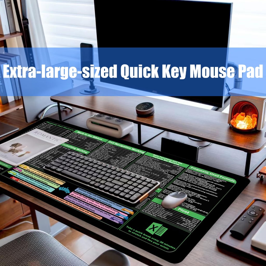 400x900x3mm Large Keyboards Mouse Pad Featuring Word Shortcut for Office Software Use and Gaming with