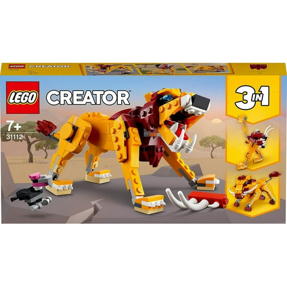 LEGO 31112 Creator 3 in 1 Wild Lion Ostrich Warthog Animal Figurines Toy for Children from 7 Years