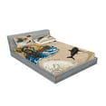 thumbnail image 2 of Ambesonne Nautical Fitted Sheet & Pillow Sham Set, Sea Monsters Pirate, Full, Multicolor, 2 of 2