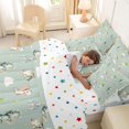 thumbnail image 4 of Feelyou Castle Star Cloud Dragon Bedding Comforter Set for Kids Boys Girls, Kawaii Cartoon Animal Full Bedding Set, Green, Polkadot Reversible, 7pcs, 4 of 7