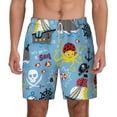 thumbnail image 2 of Goofa Pirate Marine Animals Printed Men's Swim Trunks Board Shorts Quick Dry Mens Swimming Trunks with Compression Liner,Breathable Fit Hawaii Beach Shorts-XX-Large, 2 of 9