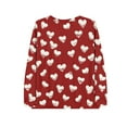 thumbnail image 5 of AUNVITO Women's Valentine's Day T-shirt Long Sleeve V-Neck Pullover with Print Casual and Trendy Loose Fit, 5 of 5