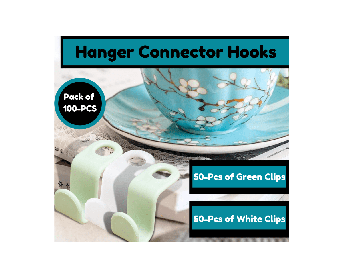 Alnoor USA Clothes Hanger Connector Hooks 100 Pack | Hanger Hooks for  Clothes| Organize Your Closet with Space Hooks & Clothes Hook| Portable 