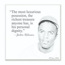 The Stupell Home Decor Collection Personal Dignity Jackie Robinson Quote Black and White Wood Wall Art