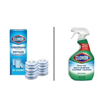 Clorox Clean-Up Cleaner with Bleach 32 oz & ToiletWand Disinfecting Refills 10-Count