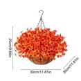 thumbnail image 2 of Colorful Artificial Flower Hanging Basket with Iron Frame & Coconut Palm Liner, Pastoral Style Decorative Fake Flower Basket for Patio, Balcony & Outdoor Decor, 2 of 6