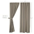 thumbnail image 7 of VHC Brands Grain Sack Charcoal Black Stripe Vintage Farmhouse Panel Curtain Set 84"x40", 7 of 7