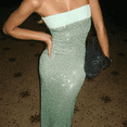 thumbnail image 3 of EASYBRAUS Women Strapless Sequin Bodycon Maxi Dress Elegant Party Evening Dress, 3 of 7