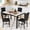 Black chair with horizontal bar, variant on MIERES 5-Piece Dining Table Set for 4 - Faux Marble Kitchen Table with 4 PU Leather Chairs, Metal Frame, Easy Assembly, Small Space Friendly, Modern White & Black Dining Room Set