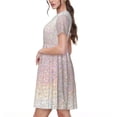 thumbnail image 2 of Naloa Glitter Light Pearl Print Womens Summer A-Line Dress with Pockets,Short Sleeve Dresses,Flowy Beach Swing Dress for Vacation Travel, 2 of 6