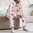 thumbnail image 7 of Salouo Strawberry Print Button-Front Long Sleeve Pajama Set for Men, Soft 2Pjs Men's Long Sleeve Sleepwear-X-Large, 7 of 7