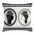 thumbnail image 1 of Toga Party Throw Pillow Cushion Cover, Roman Aristocrat Woman Profiles Circular Classical Frames Hairstyle Beauty, Decorative Square Accent Pillow Case, 20 X 20 Inches, Black White, by Ambesonne, 1 of 2