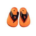 thumbnail image 3 of U.S. Polo Assn. Adult Men Premium Contoured Sporty Thong Sandal Flip Flop Water Friendly Halloween Edition or Winter Blue (Halloween Edition Orange, Size SMALL), 3 of 5