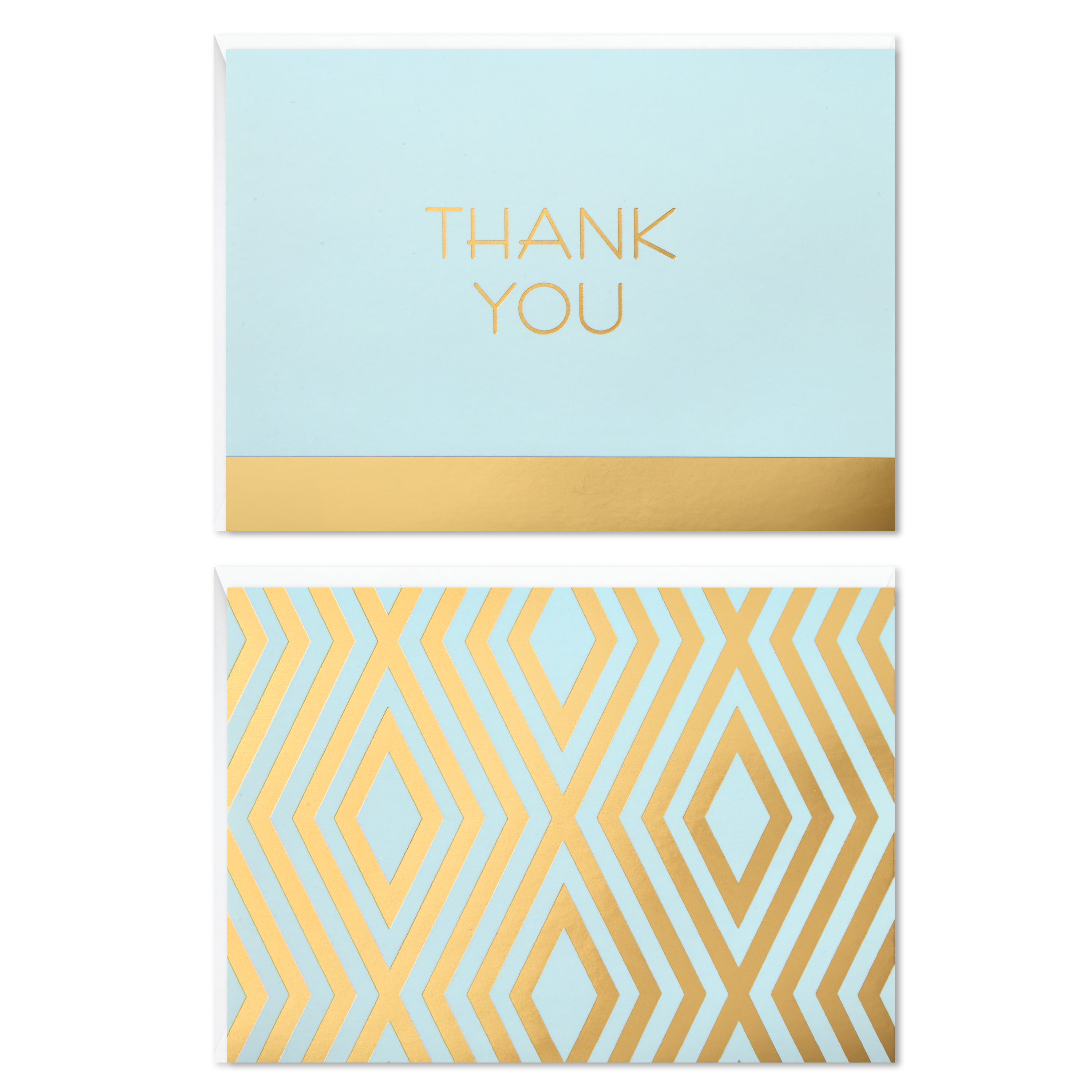 50 Thank You Cards BLACK & GOLD Note W Embossed Foil Perfect For Your Wedding Ba 
