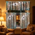 thumbnail image 4 of Iumwxz Nylon Semi Sheer Kitchen Curtains 3 Piece Set, Modern Solid Color Window Valance for Living Room Bedroom Dining Area, Light Filtering and Heat Insulating, 53.94x17.72in and 27.56x39.37in, 4 of 7