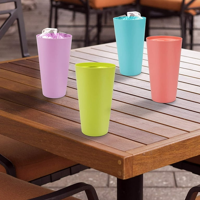 18pcs/set Reusable Plastic Cups Mugs Rainbow Colors Outdoor Picnic