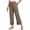 1# Khaki, variant on Linen Pants for Women Petite Wide Leg Baggy Elastic Waist Flowy Palazzo Casual Pants with Pockets Beach Travel Trousers Pull On Black 2XL