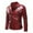 Red, variant on Herrnalise Men's Autumn Winter Long-sleeved Leather Motorcycle Jacket Zipper Coat Long Sleeve Hoodless Faux Leather Outwear & Jackets Red