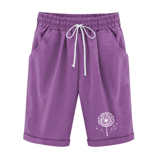 Mujeres Pantalones Cortos Casual, Cintura Elástica Día de la Independencia de la Impresión Pantalones Cortos con Cordón con Bolsillos para Verano Primavera de Uso Diario, Pantalones Cortos de Verano P