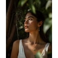 thumbnail image 3 of Women's 18K Gold Plated Layered Y Necklace with Emerald Teardrop Pendant, 3 of 6