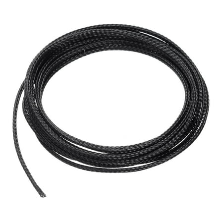 10 Ft - 1/8 In Expandable Braided Cable Sleeve, PET Cable Management, Wire Wrap Loom Tube, Black