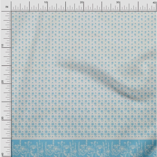 Soimoi Georgette Viscose Fabric Bud & Floral Panel Printed Craft Fabric by The Yard 42 Inch Wide