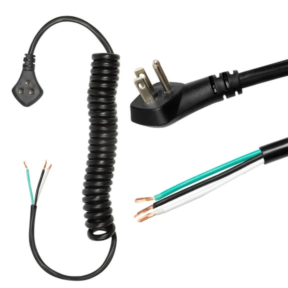 Iron Forge Cable 15 Amp Replacement Coiled Extension Cord 8 ft - SJEOW Oil Resistant & Flat Plug 3 Prong, 12 Gauge Coiled Cord for Outdoor & Indoor