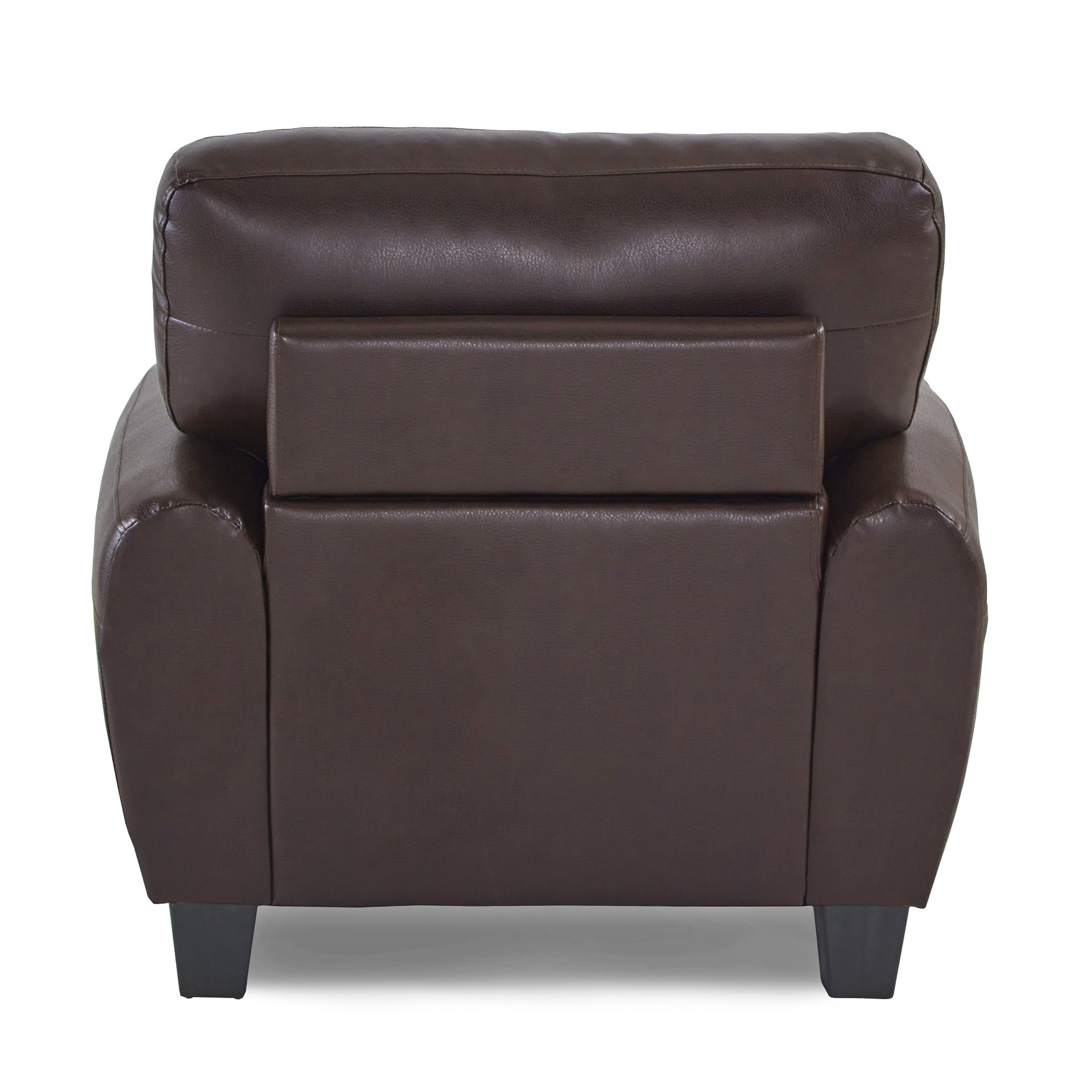 OakvillePark Arcadia Faux Leather Upholstered Living Room Chair, Dark Brown