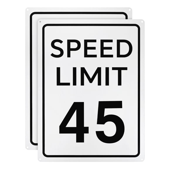 Uxcell 2-Pack Speed Limit 45 MPH Sign 16" x 12" Aluminum Weather Resistant Traffic Sign