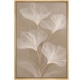 thumbnail image 6 of Framed Canvas Print Minimalist White Ginkgo Leaves Botanical Wall Art Neutral Modern Nature Decorative for Living Room Bedroom - 16"x24" NATURAL, 6 of 8