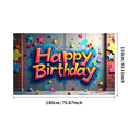 thumbnail image 1 of Happy Birthday Banner Party Backdrop Decorations Colorful Photography Props Birthday Celebration Background Supplies, 1 of 4