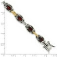 thumbnail image 2 of 925 Sterling Silver Artisan Oxidized Box Catch Closure With 14k 9.05Garnet 7.75inch Bracelet 8.3mm Wide -  Jewelry Gift, 2 of 6