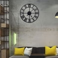 thumbnail image 4 of Reloj de pared de metal con números romanos, relojes de pared vintage, reloj de pared silencioso y original para sala de estar, oficina, decoración del hogar, negro. Afortunado Sencillez, 4 of 5